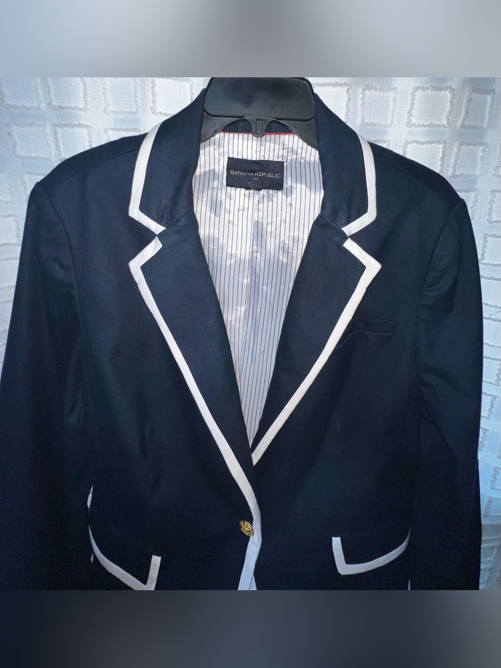 Banana Republic Navy Blazer with White Trim